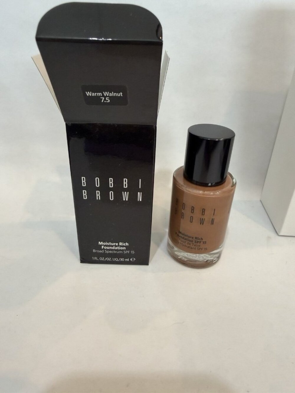 Bobbi Brown Moisture Rich Foundation 1fl Oz #7.5 Warm Walnut New With Box